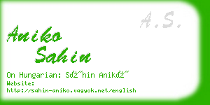 aniko sahin business card